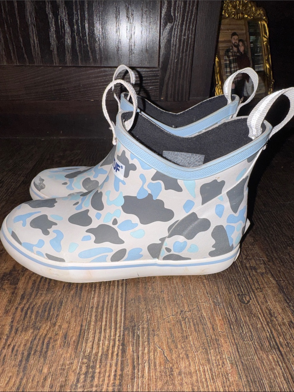 XTRATUF Kids' Light Blue & Gray Camo Rain Boots - Picture 4 of 7